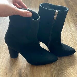Black suede boots